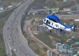 헬기 이용한 교통법규 위반 차량 지공협력 단속