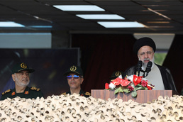[포토] 국군의 날 행사에서 연설하는 이란 대통령
