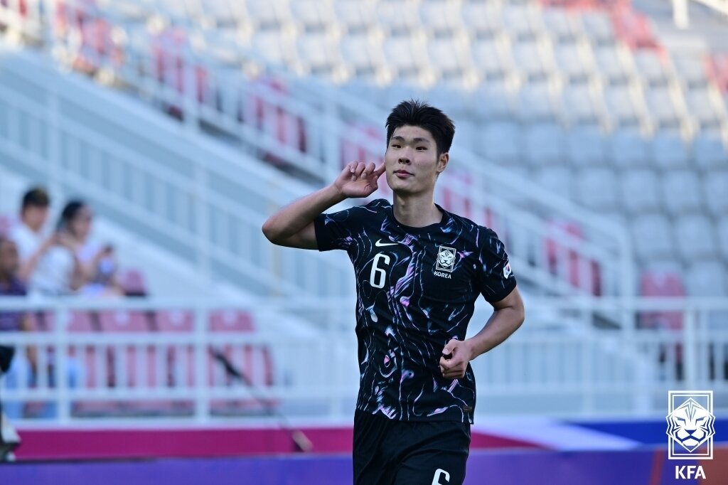 본문 이미지 - 황선홍호의 공격수 이영준 &#40;대한축구협회 제공&#41;