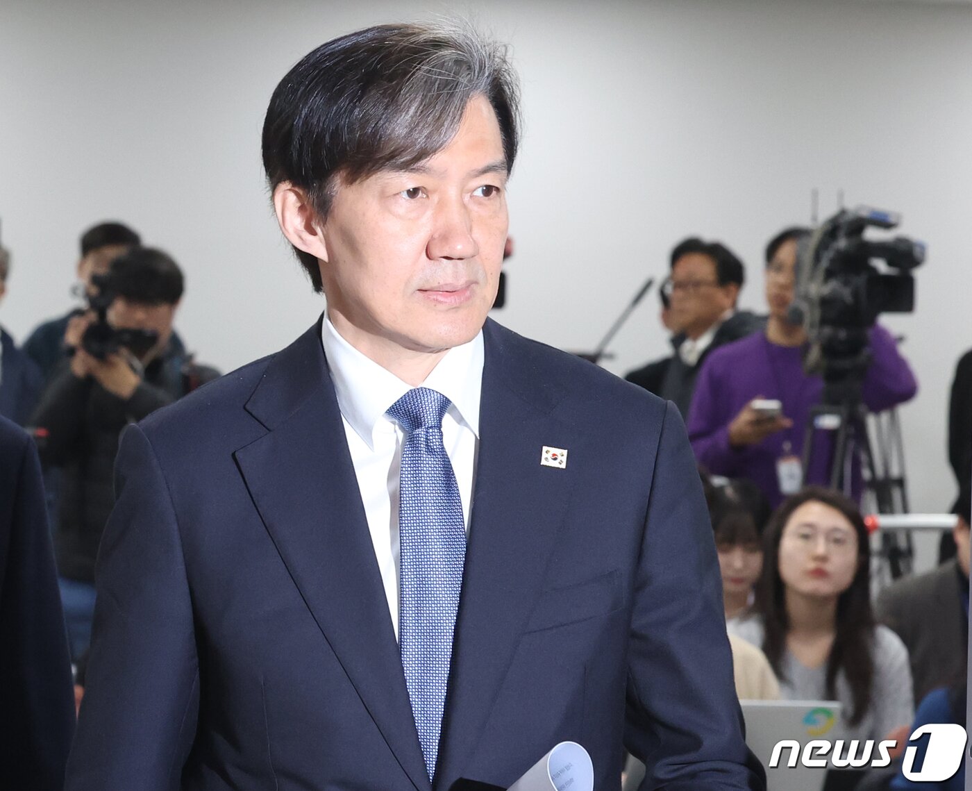본문 이미지 - 조국 조국혁신당 대표가 2일 서울 여의도 국회 소통관에서 공직선거법 헌법소원 관련 기자회견에 참석하고 있다. 2024.4.2/뉴스1 ⓒ News1 ,송원영 기자