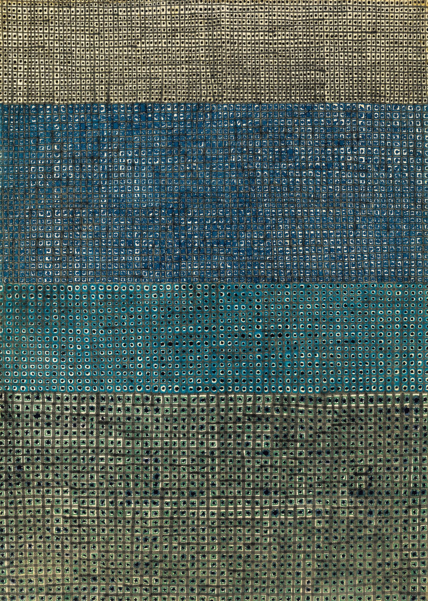 본문 이미지 - Lot. 46, 김환기, 1913-1974, [3-Ⅴ-71 #203], oil on cotton, 213.3&times;152.6cm, 1971. 서울옥션 제공.