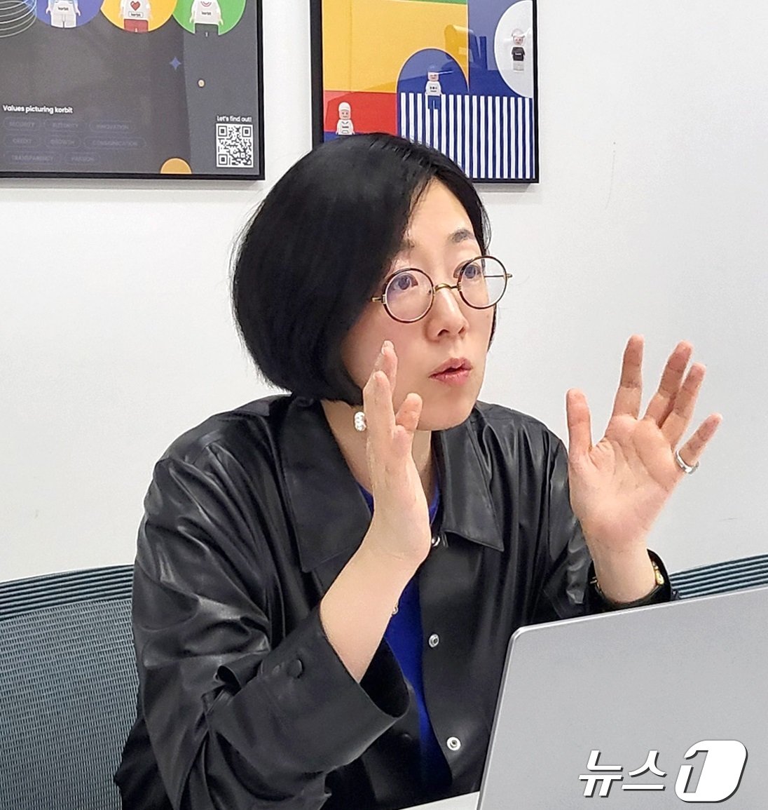 본문 이미지 - 최윤영 코빗 리서치센터장은 22일 서울 강남구 코빗 사무실에서 <뉴스1>과의 인터뷰를 진행하고 있다. (코빗 사진 제공)