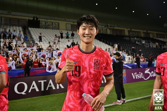 일본전에서 결승골을 넣었던 한국의 유럽파 김민우&#40;대한축구협회 제공&#41; 2024.4.22/뉴스1 ⓒ News1 유승관 기자