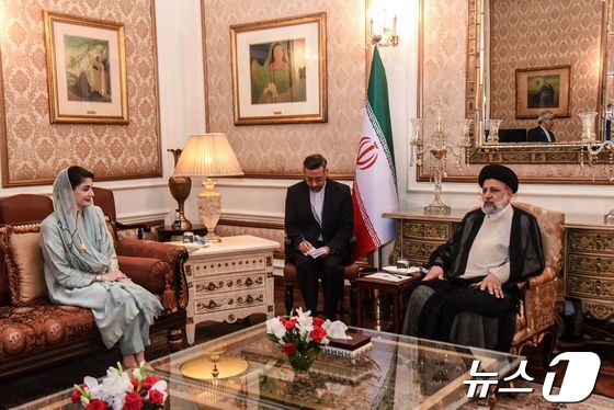 [사진] 펀자브주 주 총리 만나는 라이시 이란 대통령