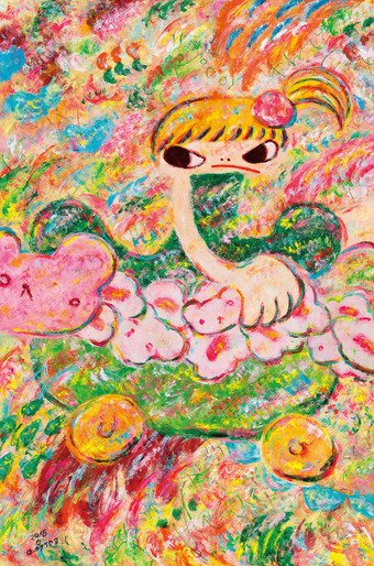 Lot. 62, 아야코 록카쿠, 1982 - , Japanese, [Untitled], acrylic on canvas, 150&times;100cm, 2018. 서울옥션 제공.