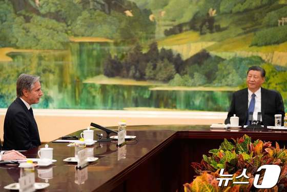 [사진] 블링컨 국무와 회동하는 시진핑 중국 국가 주석