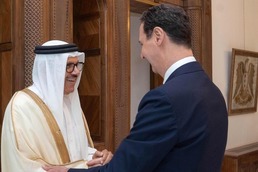 [사진] 바레인 외무 장관 반갑게 맞는 시리아 대통령