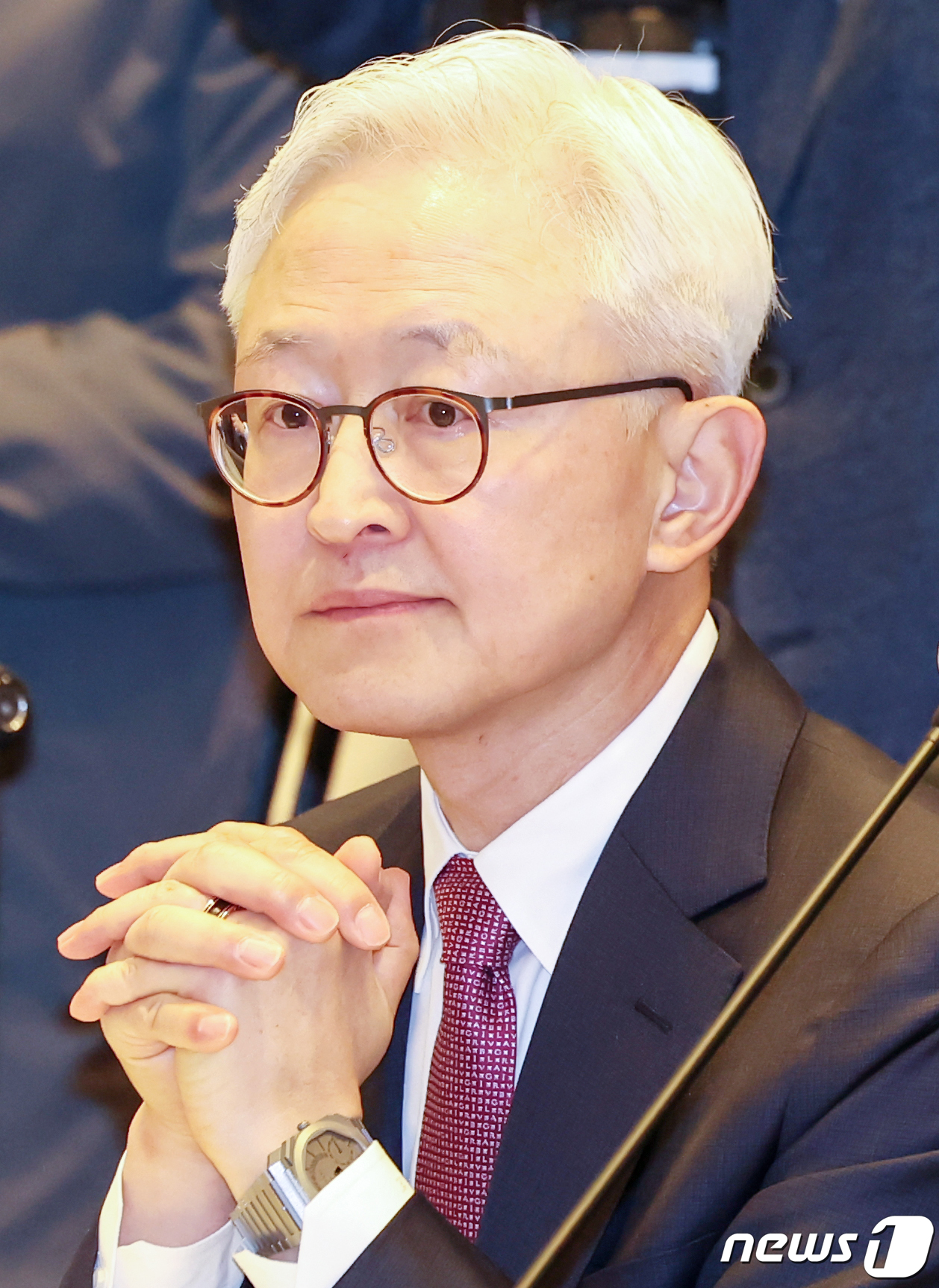 (서울=뉴스1) 민경석 기자 = 경계현 삼성전자 DS부문 사장이 4일 오전 서울 영등포구 여의도 한국경제인협회 컨퍼런스센터에서 열린 'AI전략 최고위 협의회 출범식 및 제1차 회의 …