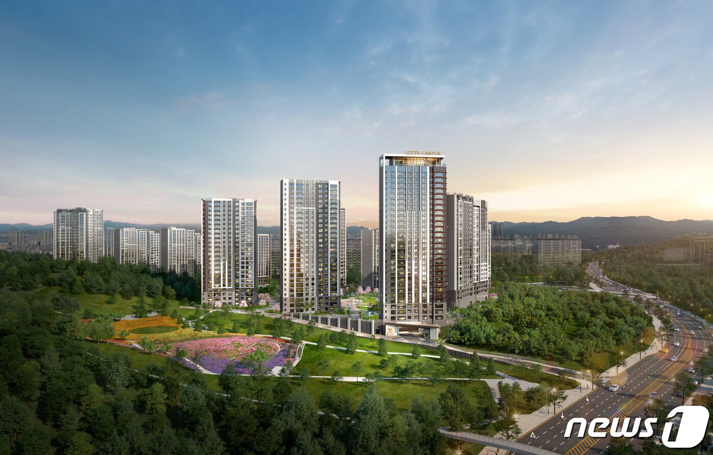 본문 이미지 - 광주 중앙공원 롯데캐슬 시그니처 1블록 투시도.(롯데건설 제공)2024.4.4/뉴스1 ⓒ News1