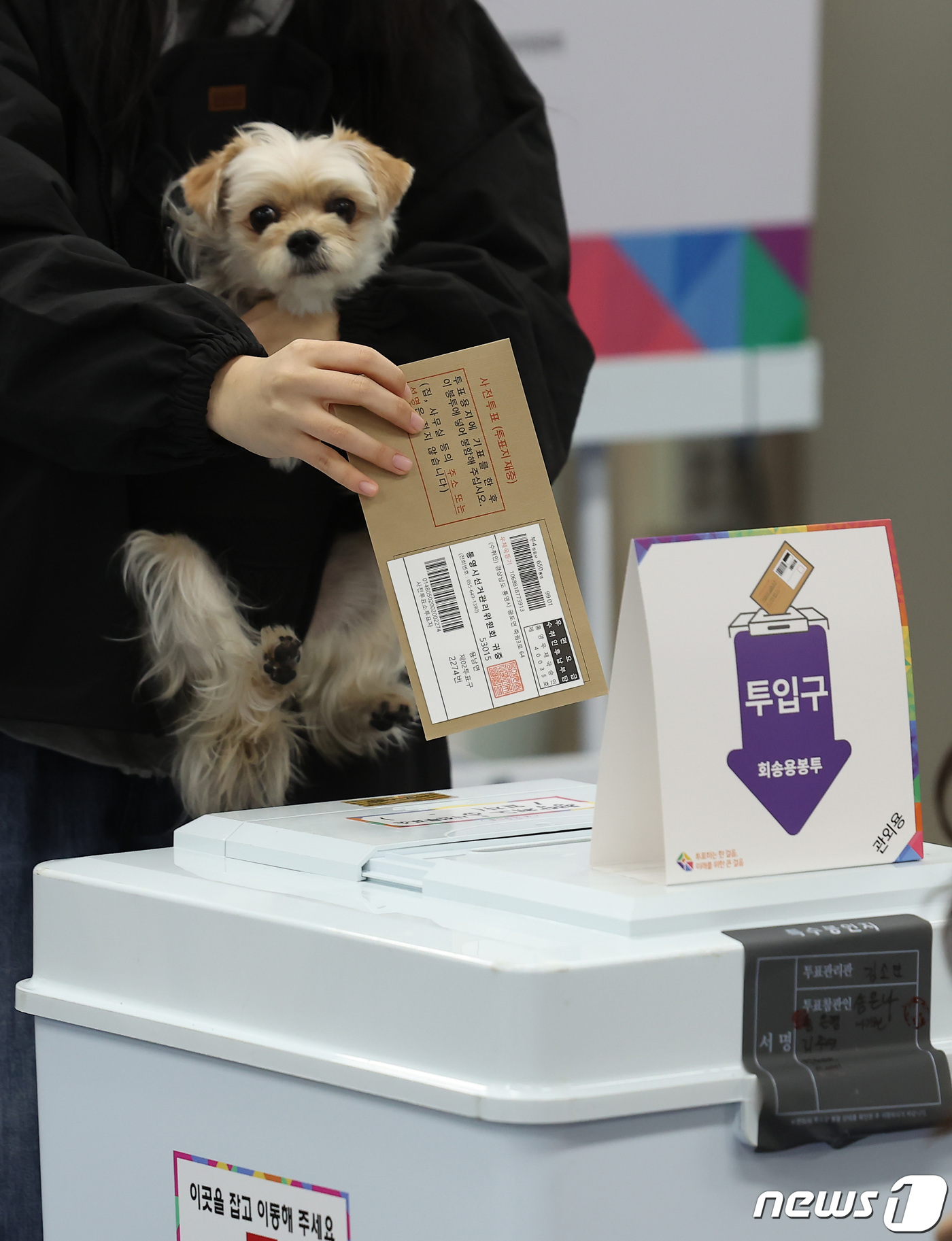 (서울=뉴스1) 김민지 기자 = 제22대 국회의원 선거 사전투표 첫날인 5일 서울 행당2동주민센터에 마련된 사전투표소를 찾은 유권자들이 소중한 한 표를 행사하고 있다. 2024.4 …