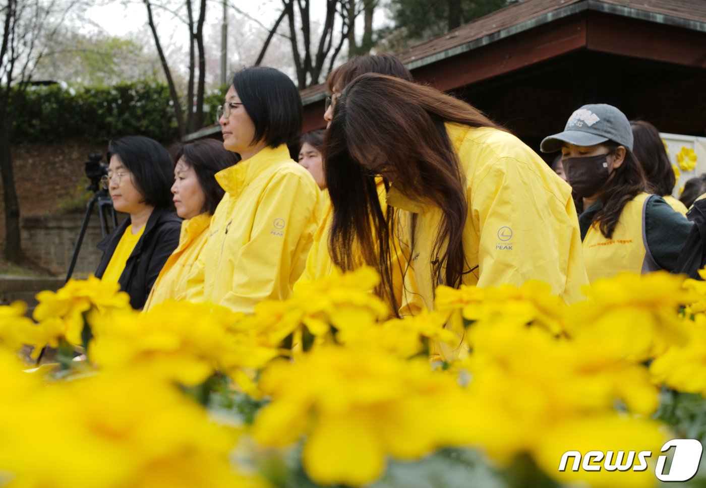 8일 오후 경기 안산시 단원구 단원고등학교 앞에서 &#39;4.16세월호 참사 10주기 기억선포식&#39;이 진행되고 있다. 2024.4.8/뉴스1 ⓒ News1 김영운 기자