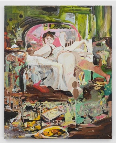 본문 이미지 - Cecily Brown, Nana, 2022-2023, Oil on UV-curable pigment on linen, 83 x 67 inches (210.8 x 170.2 cm) ⓒ Cecily Brown, Courtesy of the artist and Gladstone Gallery