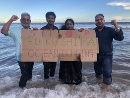 인도양 벵골만에서 후쿠시마 해양투기 반대 해상시위