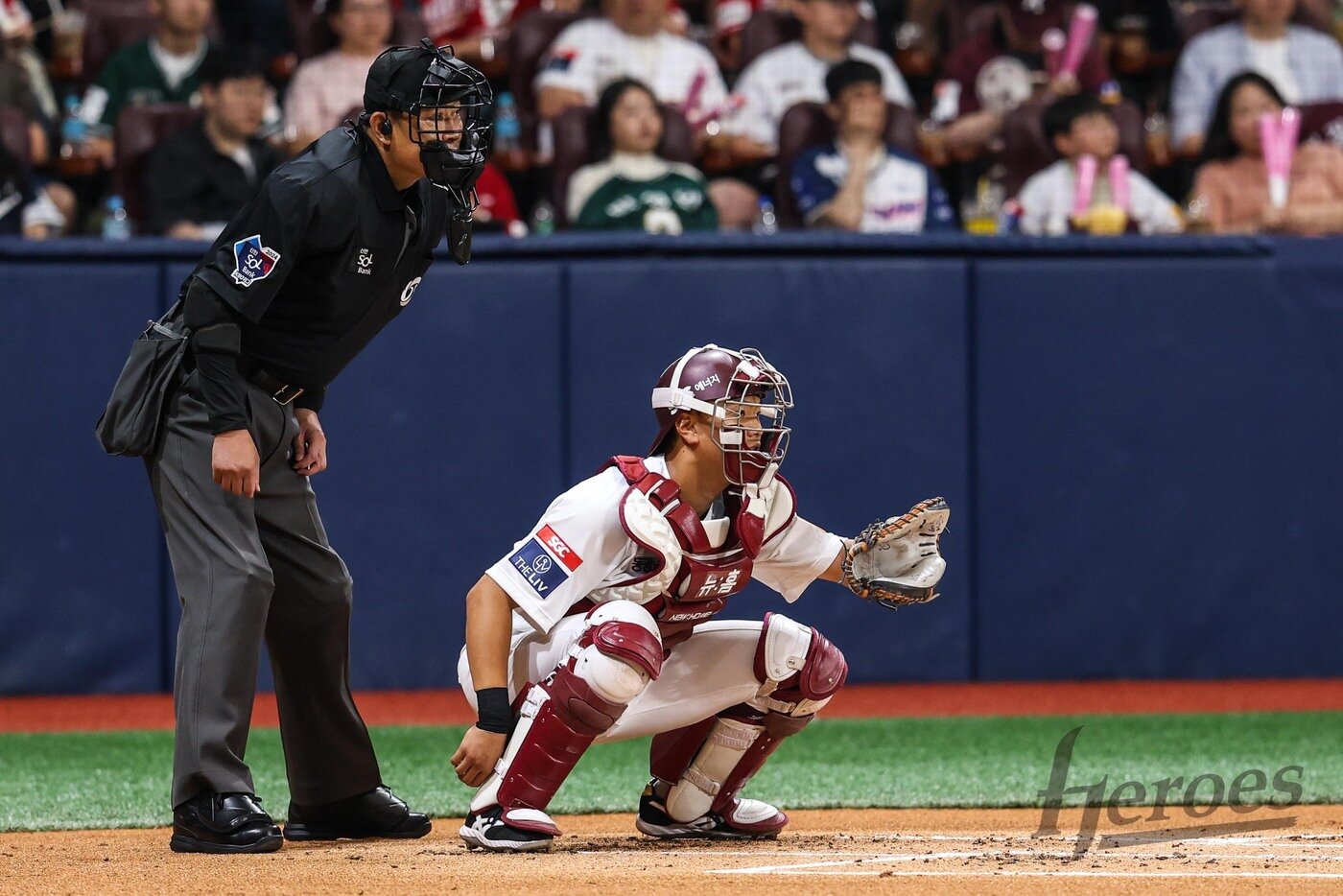 본문 이미지 - 키움 김건희가 지난 19일 SSG 랜더스전에서 데뷔 처음으로 포수로 선발 출장했다. (키움 제공)