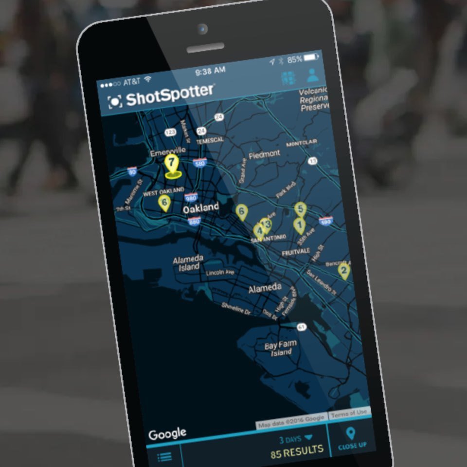 본문 이미지 - 총격 감지 기술 &#39;샷스포터&#39;를 휴대폰에서 구현한 모습. 이 기술은 앱으로도 이용할 수 있다. &#40;사운드씽킹 누리집&#41; 2024.05.22/