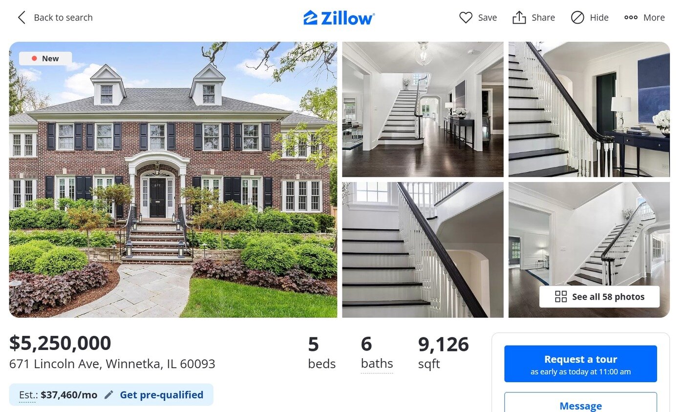 본문 이미지 - 질로우에 매물로 등록된 '나홀로 집에'의 집