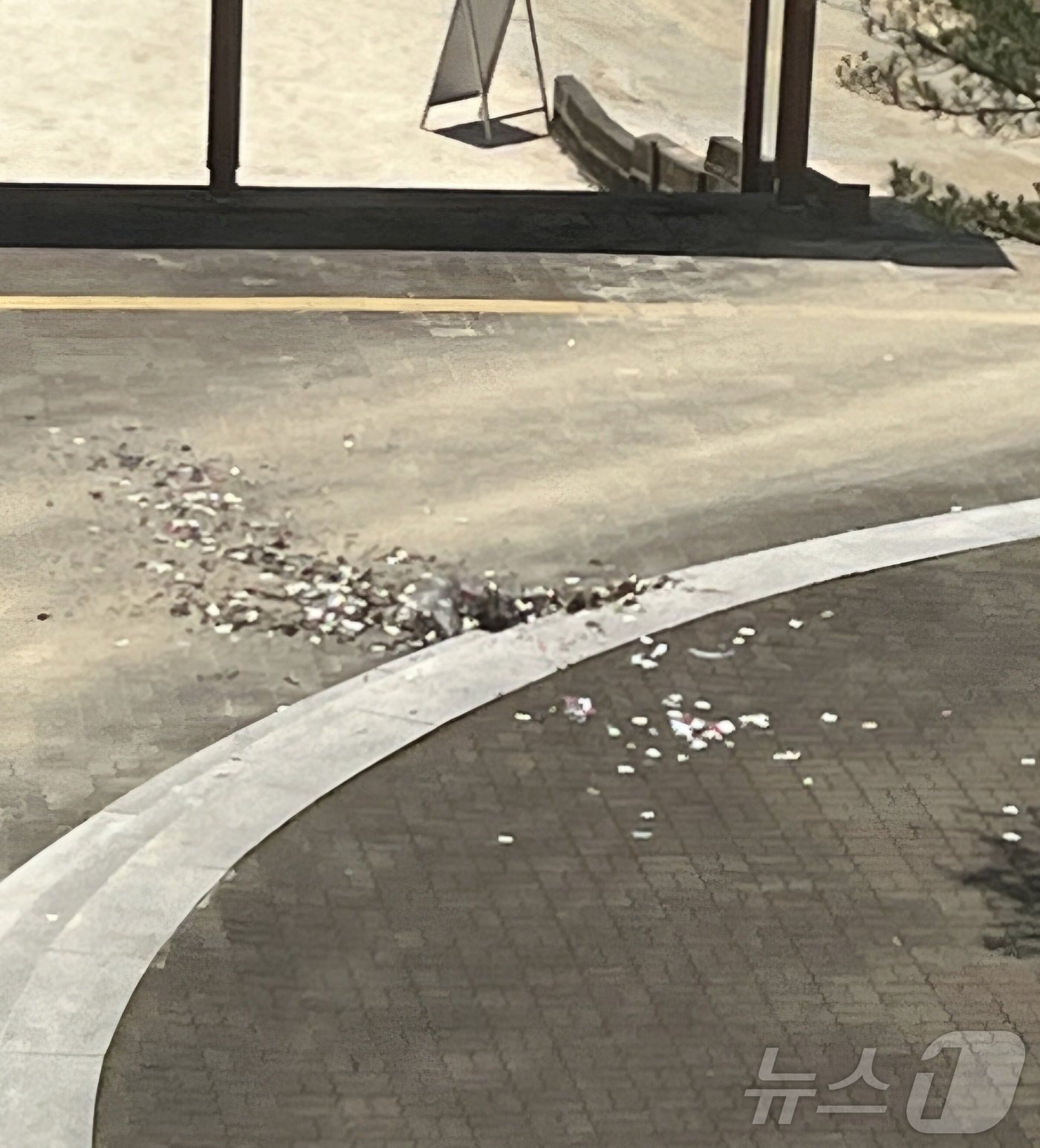 본문 이미지 - 북한이 날려 보낸 것으로 추정되는 ‘오물 풍선’이 29일 서울 노원구 한 중학교에서도 발견됐다.(독자 제공)2024.05.29/뉴스1 ⓒ News1 양희문 기자