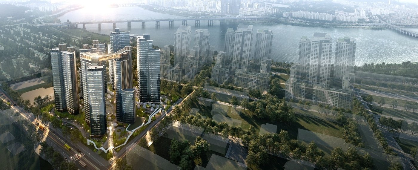 본문 이미지 - 래미안 원펜타스 조감도&#40;삼성물산 건설부문&#41;.