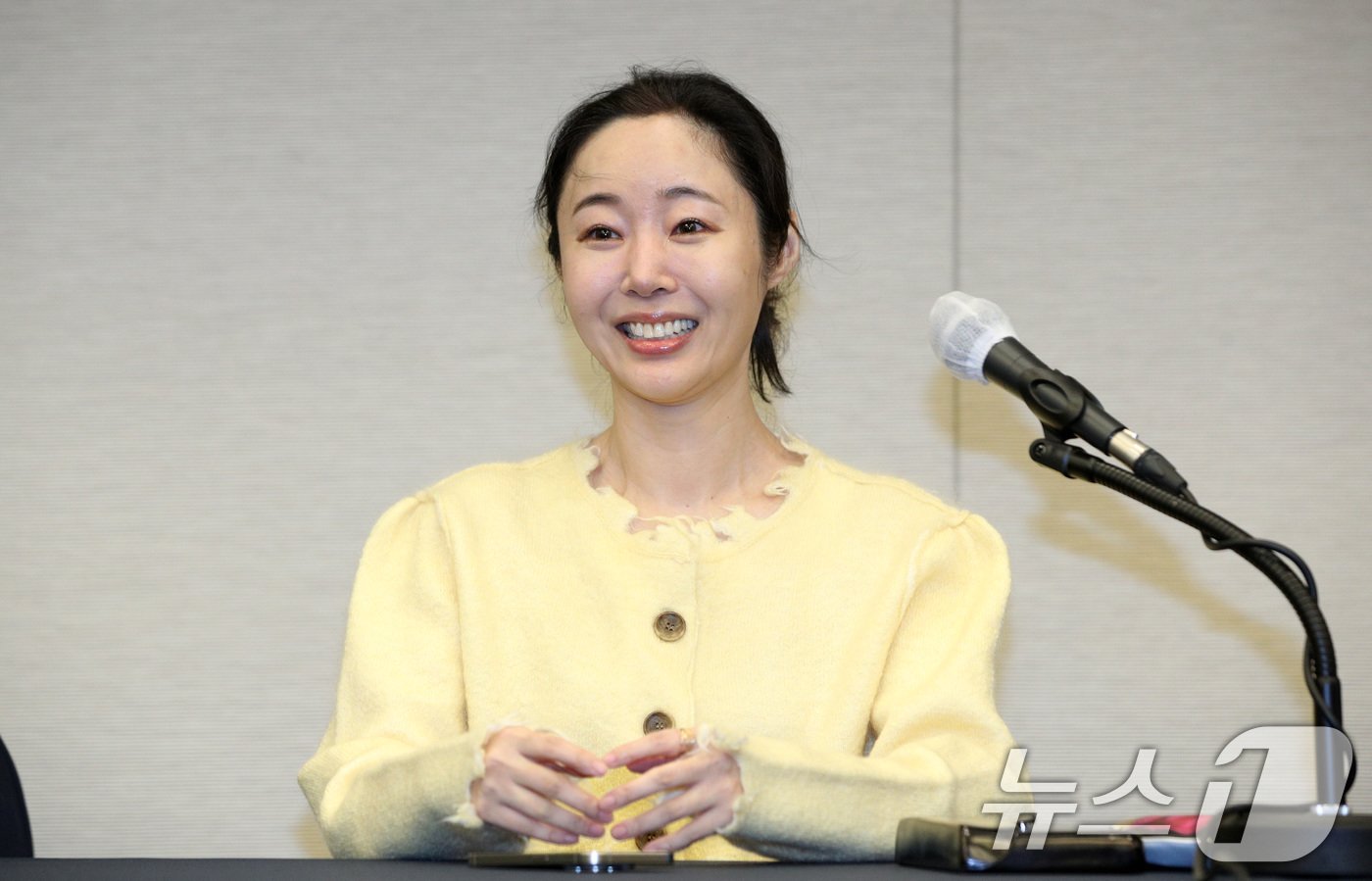 본문 이미지 - 민희진 어도어 대표가 31일 오후 서울 중구 프레스센터에서 임시주주총회 관련 입장을 밝히는 기자회견을 하고 있다. (공동취재) 2024.5.31/뉴스1 ⓒ News1 이재명 기자