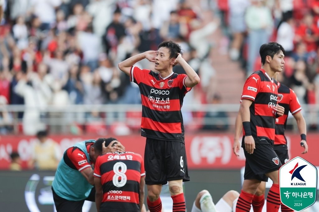 극적인 결승골로 포항 스틸러스를 승리로 이끈 김종우. &#40;한국프로축구연맹 제공&#41;