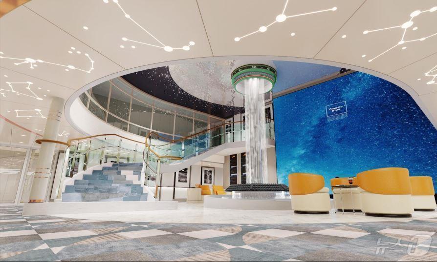 본문 이미지 - 팬스타 미라클호 메인 로비 예상도(팬스타그룹 제공)