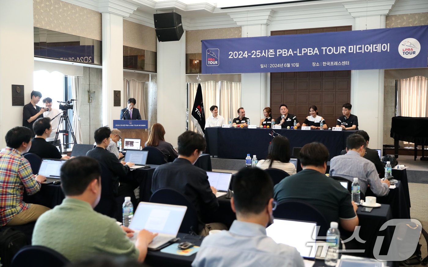 조재호&#40;PBA&#41;가 10일 오후 서울 중구 프레스센터에서 열린 2024-2025 시즌 PBA-LPBA 투어 개막전 미디어데이에서 각오를 밝히고 있다. 2024.6.10/뉴스1 ⓒ News1 이승배 기자