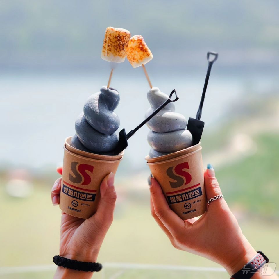 본문 이미지 - 동해 무릉별유천지에서만 판매 중인 시그니처 메뉴 '시멘트 아이스크림' (동해시 제공) 2024.6.12/뉴스1