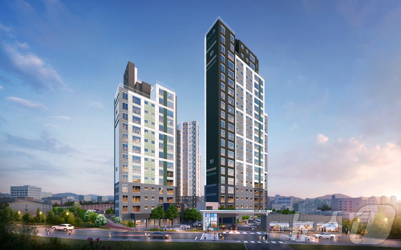 본문 이미지 - 홍천 에듀포레 휴티스 투시도.(업체 제공)