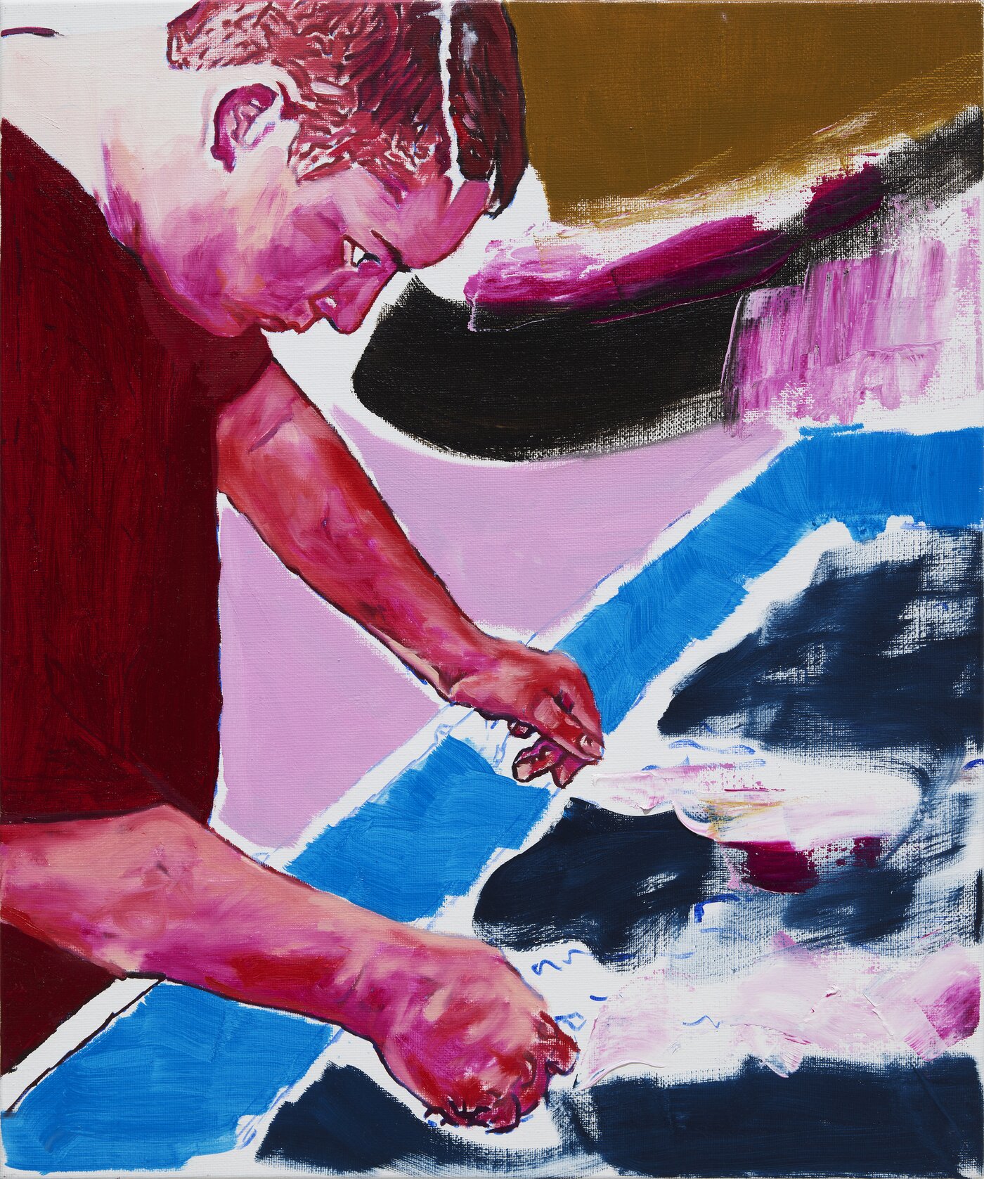 본문 이미지 - 차혜림, 반향실, 2024, 45.3x38cm, oil on linen. 피비갤러리 제공.