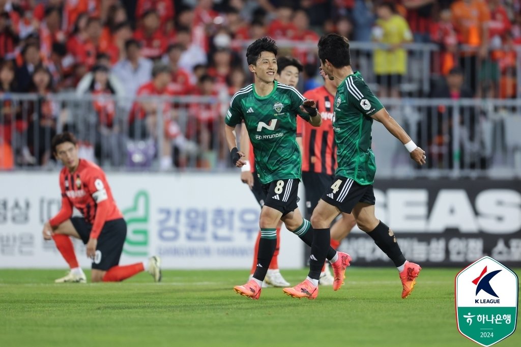 강원을 상대로 골을 기록한 전북 이영재&#40;한국프로축구연맹 제공&#41; 