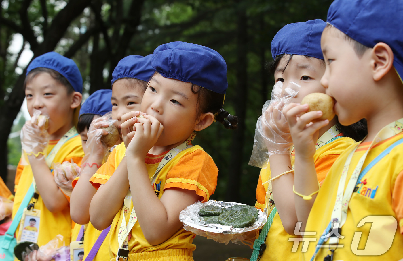 (대구=뉴스1) 공정식 기자 = 6·25전쟁 74주년을 닷새 앞둔 20일 오전 대구 북구 옻골공원에서 한국자유총연맹 대구북구지회 주최로 열린 6·25전쟁 체험행사를 찾은 어린이들이 …