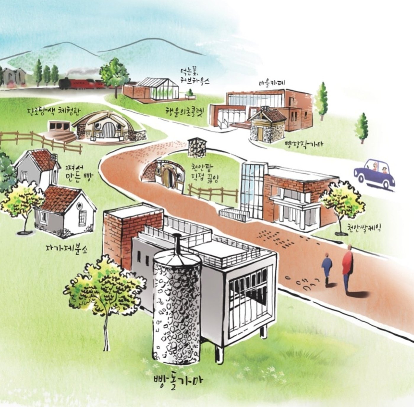 본문 이미지 - 뚜쥬류 빵돌가마 마을점은 29만㎡ 면적에 빵돌가마 2기를 포함해 팥제작소 등을 갖춘 국내 최대 빵집이다. (뚜쥬루 제공)