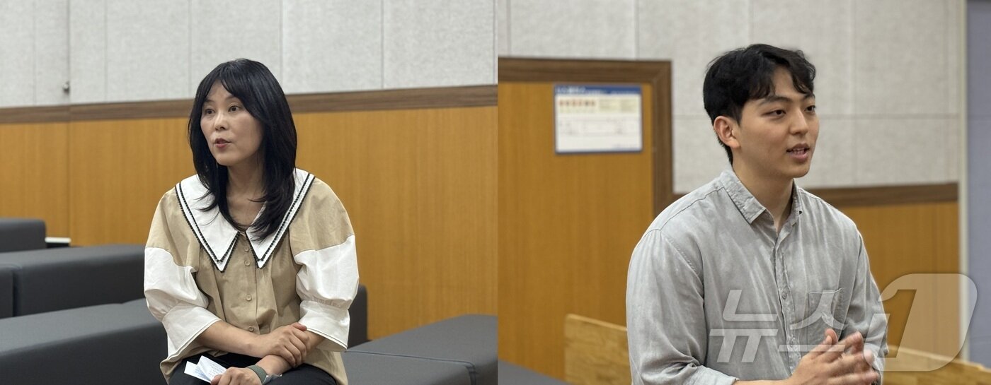 본문 이미지 - 신유안 광운대 인공지능융합대학 교수(왼쪽)와 정필규 소원봉사단 회장이 인터뷰를 하고 있다.