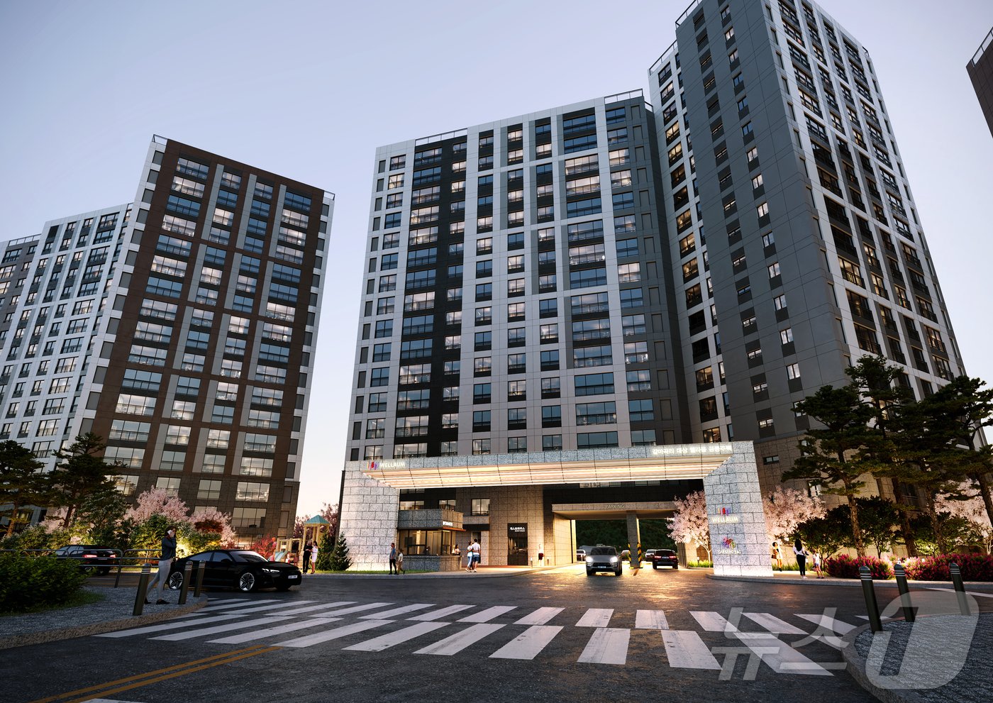 본문 이미지 - 대상 웰라움 홍천 정문 투시도.(업체 제공)/뉴스1