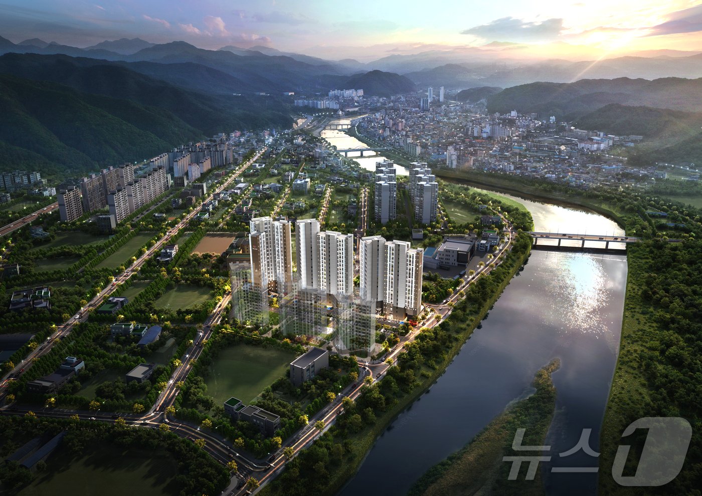 본문 이미지 - 대상 웰라움 홍천 광역조감도.(업체 제공)/뉴스1