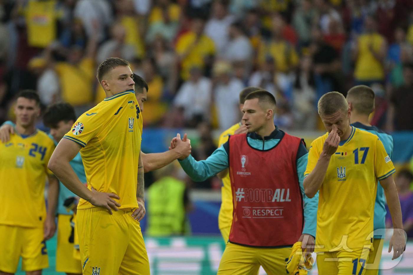 본문 이미지 - 유로 2024 조별리그에서 탈락한 우크라이나.ⓒ AFP=뉴스1