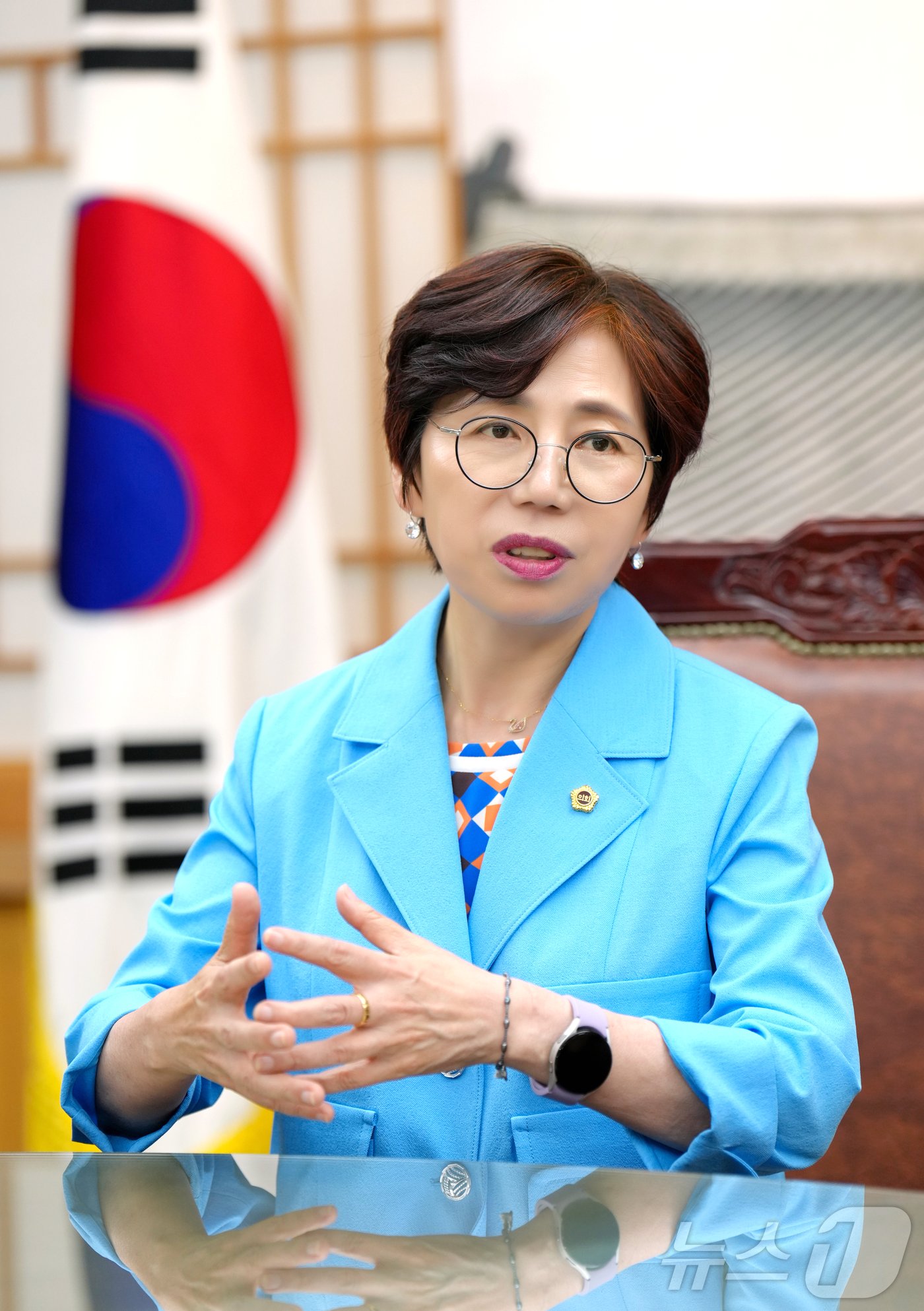 27일 국주영은 전북자치도의장이 뉴스1과 인터뷰를 하고 있다.2024.6.27/뉴스1