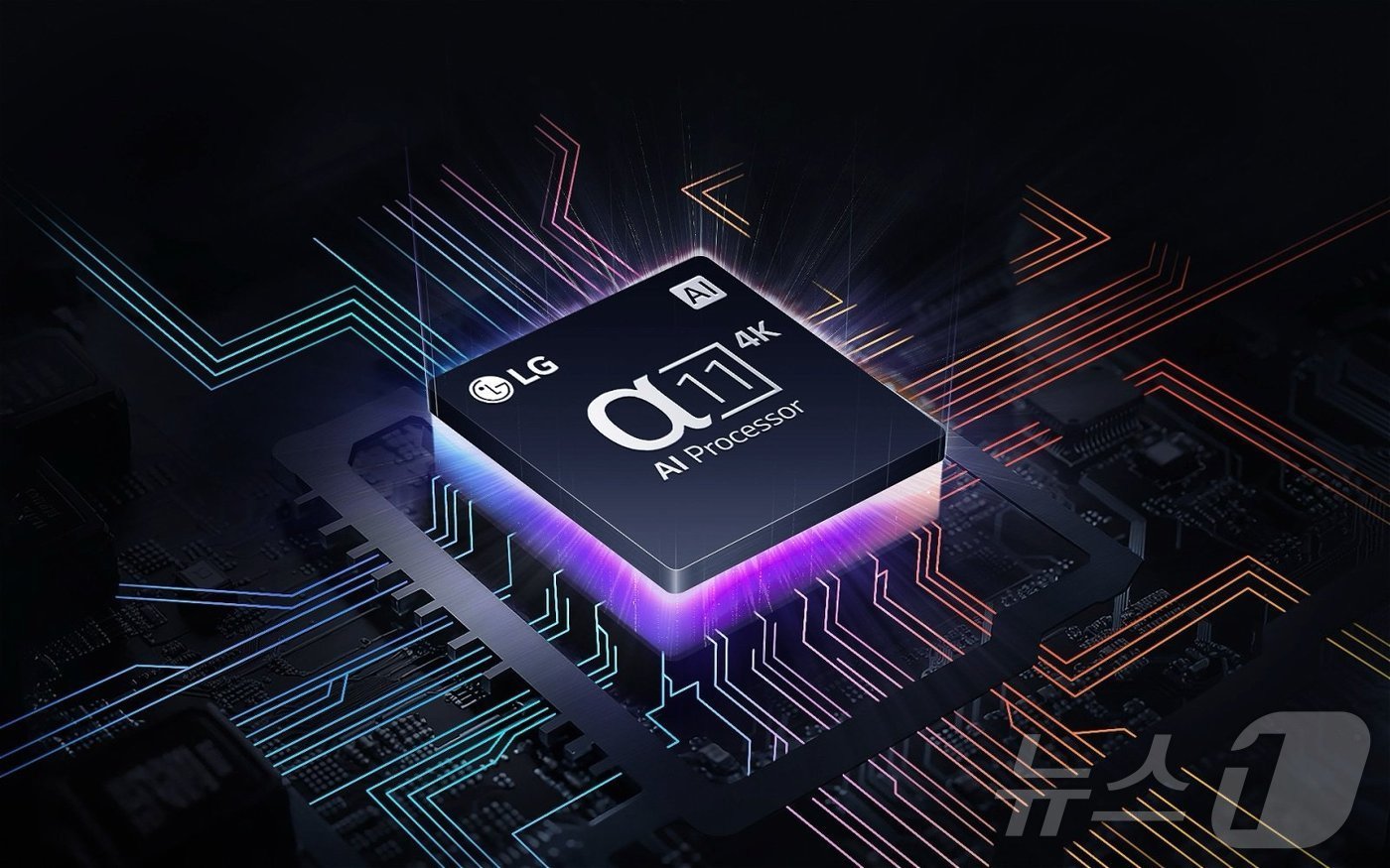본문 이미지 - 2024년형 LG 올레드 에보에 탑재된 알파 11 AI 프로세서.(LG전자 제공)