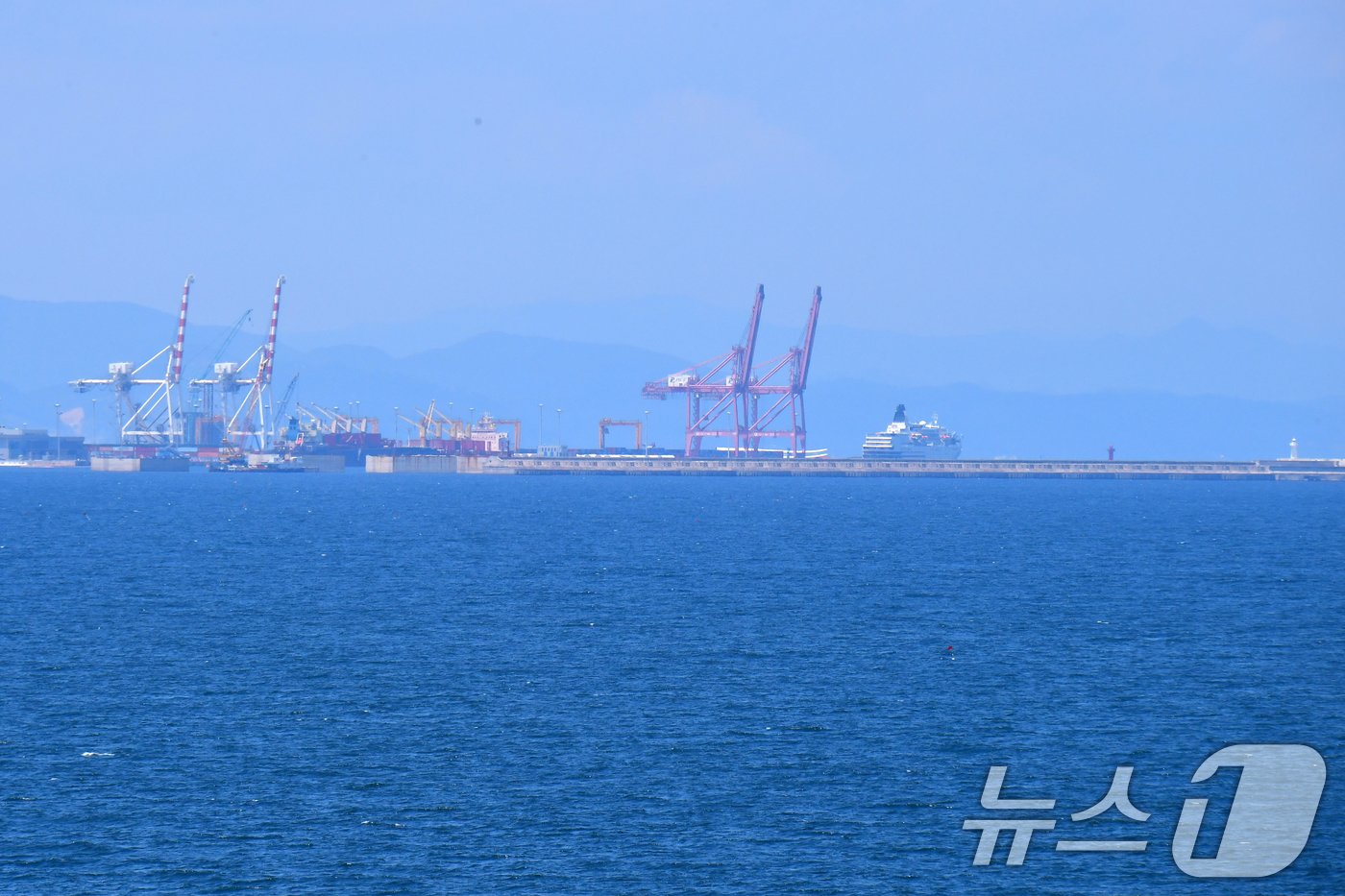 본문 이미지 - 윤석열 대통령이 경북 포항시 영일만 앞 바다에 140억 배럴 석유와 가스가 매장돼 있다는 발표를 한 3일 오후 경북 포항 영일만신항에 대형 여객선 정박돼 있다. 2024.6.3/뉴스1 ⓒ News1 최창호 기자