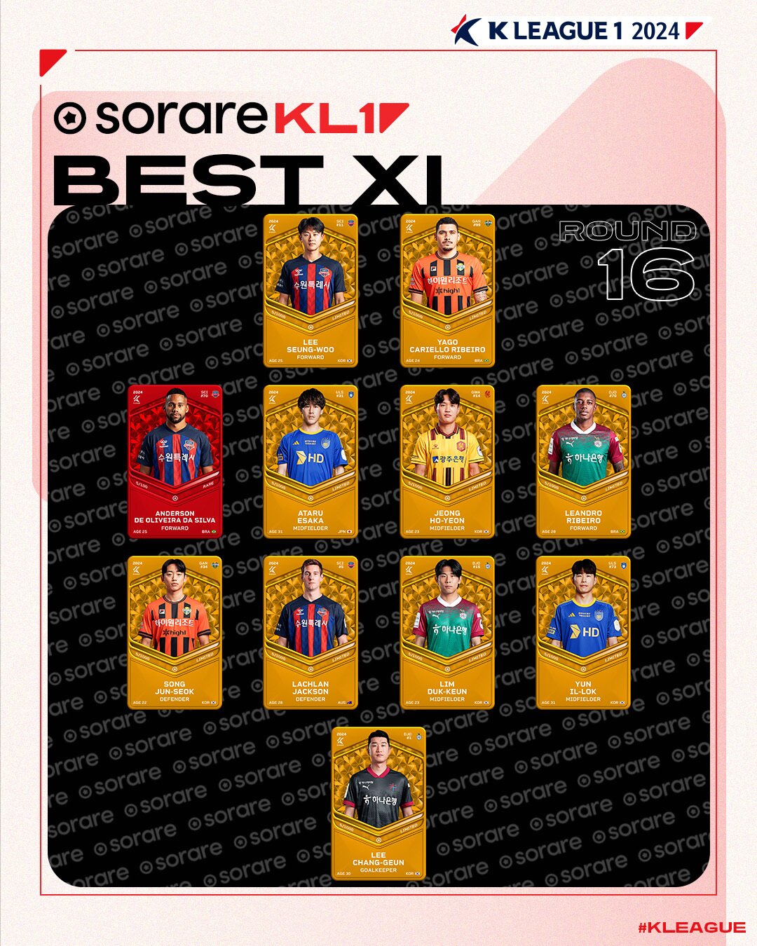 본문 이미지 - K리그1 16라운드 베스트 11 (한국프로축구연맹 제공)