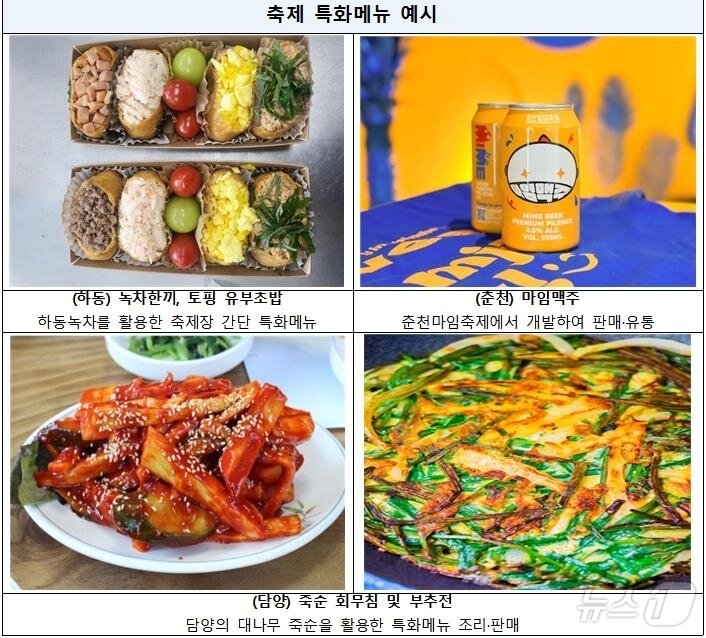  축제 특화 메뉴&#40;문화체육관광부 제공&#41;