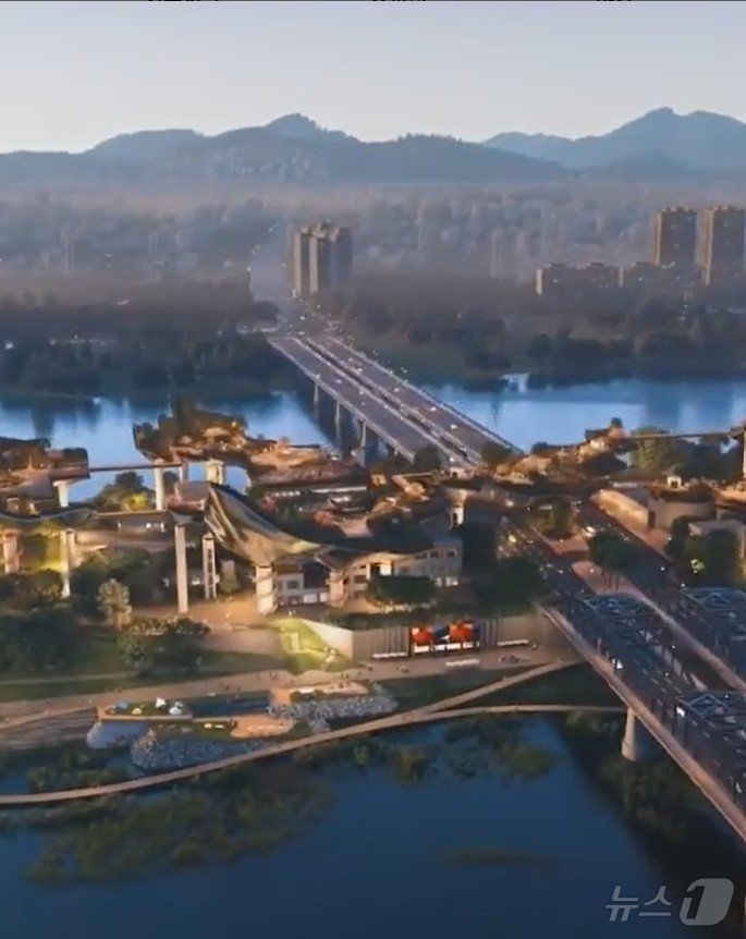 본문 이미지 - 노들섬 설계공모에 당선된 토마스 헤더윅의 소리풍경.(오세훈 시장 인스타그램 갈무리)  