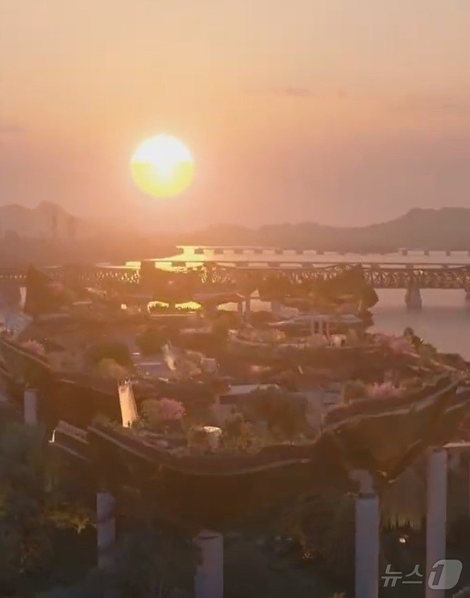 본문 이미지 - 노들섬 설계공모에 당선된 토마스 헤더윅의 소리풍경.(오세훈 시장 인스타그램 갈무리)  