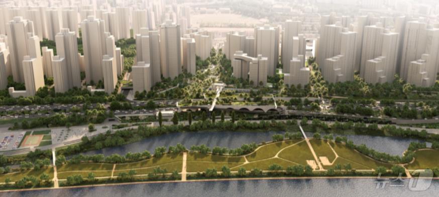 본문 이미지 -  1등작 조감도. 한강에서 본 풍경.(서울시 제공)