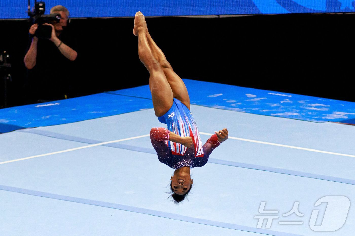 미국의 체조 영웅 바일스가 대표 선발전에서 종합 1위에 올랐다. ⓒ AFP=뉴스1