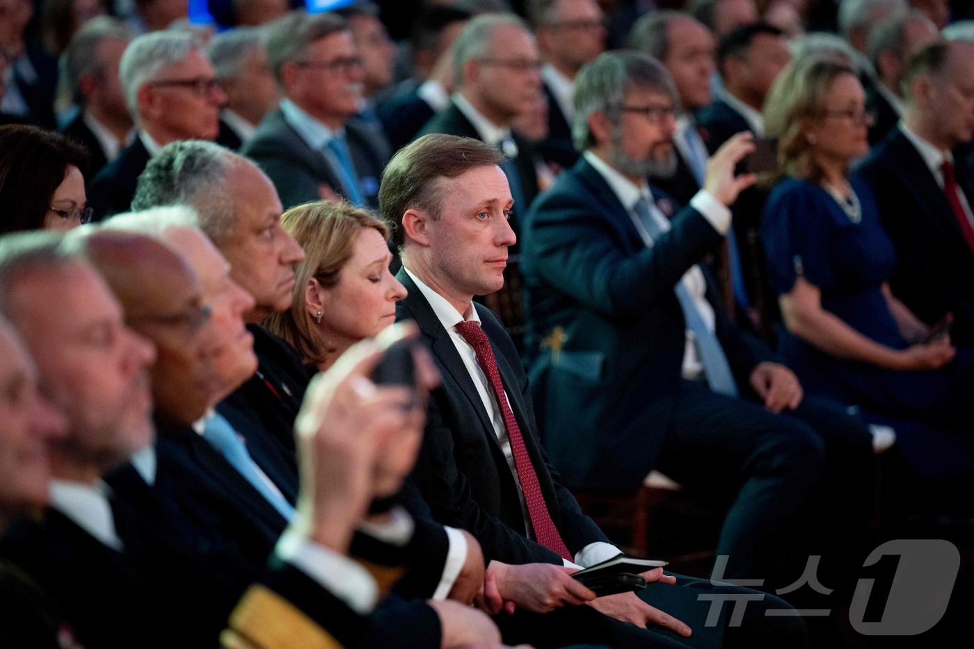 (워싱턴 AFP=뉴스1) 우동명 기자 = 제이크 설리번 백악관 국가안보보좌관이 9일 (현지시간) 워싱턴에서 열린 나토 75주년 기념 축하 행사에 참석을 하고 있다. 2024.07. …