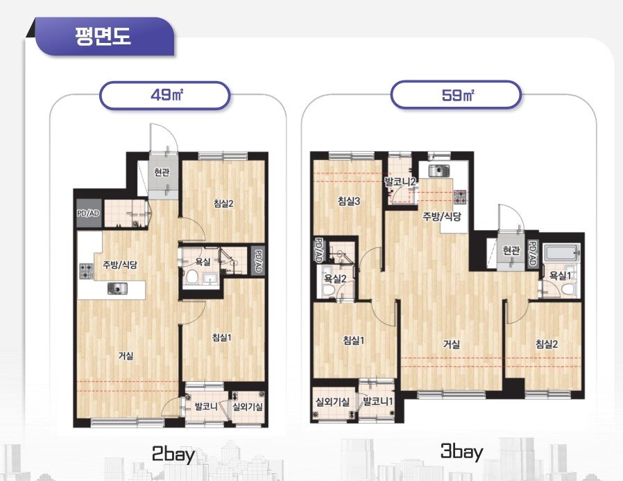 본문 이미지 - 올림픽파크 포레온 장기전세 평면도(서울시 제공).