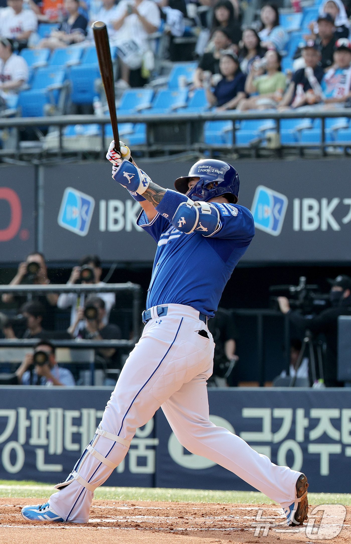 (서울=뉴스1) 장수영 기자 = 14일 오후 서울 송파구 잠실야구장에서 열린 프로야구 ' 2024 신한은행 SOL뱅크 KBO리그' 삼성 라이온즈와 두산 베어스의 경기, 2회초 삼성 …