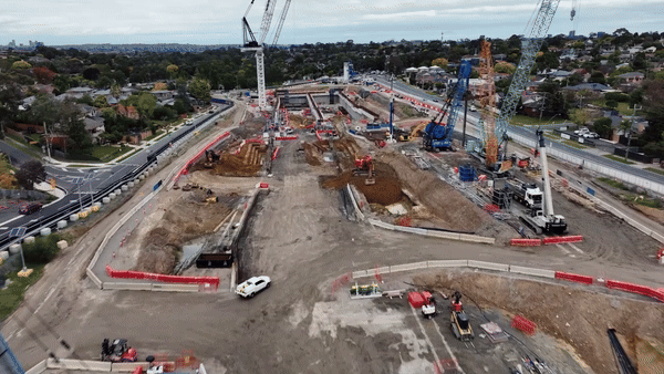 본문 이미지 - 호주 멜버른 노스이스트링크 도로 구축 공사 현장. (GS건설 제공).