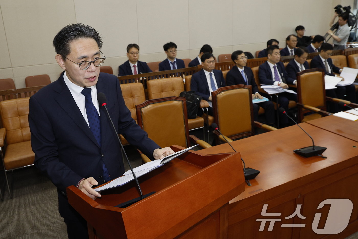 강민수 국세청장 후보자가 16일 오전 서울 여의도 국회 기획재정위원회에서 열린 인사청문회에서 모두발언을 하고 있다. 2024.7.16/뉴스1 ⓒ News1 안은나 기자